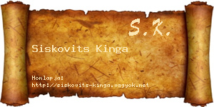 Siskovits Kinga névjegykártya
